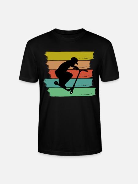 Stunt Scooter Vintage Skater Pedal Scooter Scoot Kids - Stanley/Stella CRAFTER Unisex Organic T-Shirt - black