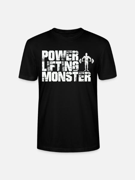 Power Lifting Monster Gift - Stanley/Stella CRAFTER Unisex Organic T-Shirt - black