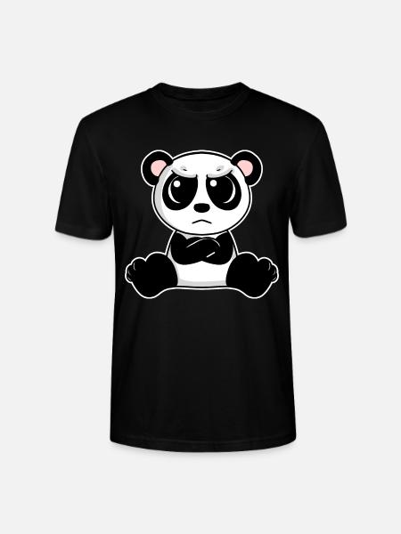 Cute panda is annoyed - Stanley/Stella CRAFTER Unisex Organic T-Shirt - black