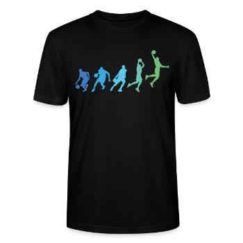 Basketball Spieler Dunking Basketballer Sequenz - Stanley/Stella Unisex Bio-T-Shirt CRAFTER - Schwarz - Vorne - Alina (178cm) & Michal (187cm)