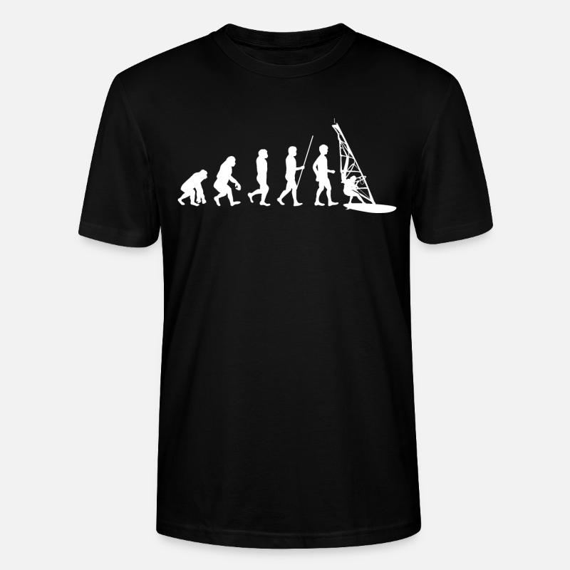 Windsurfer Windsurfing Evolution white - Stanley/Stella CRAFTER Unisex Organic T-Shirt - black