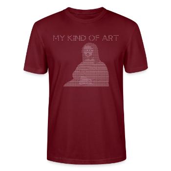 Mona Lisa ASCII - T-shirt bio CRAFTER Stanley Stella Unisexe - bordeaux - Devant - Alina (178cm) & Michal (187cm)