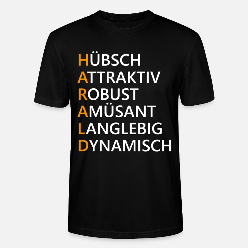 Harald Name Geschenk - Stanley/Stella Unisex Bio-T-Shirt CRAFTER - Schwarz