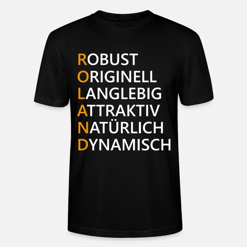 Roland Name Geschenk - Stanley/Stella Unisex Bio-T-Shirt CRAFTER - Schwarz