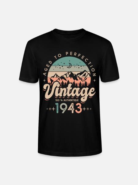 1943 Årgang 80 år - Stanley Stella CRAFTER unisex økologisk-T-shirt - sort
