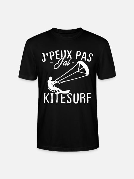 J'peux pas j'ai Kitesurf - T-shirt bio CRAFTER Stanley Stella Unisexe - noir