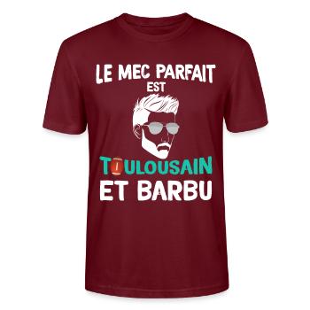 Toulousain et Barbu et Fan de Rugby - T-shirt bio CRAFTER Stanley Stella Unisexe - bordeaux - Devant - Alina (178cm) & Michal (187cm)