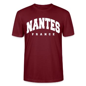Nantes - T-shirt bio CRAFTER Stanley Stella Unisexe - bordeaux - Devant - Alina (178cm) & Michal (187cm)