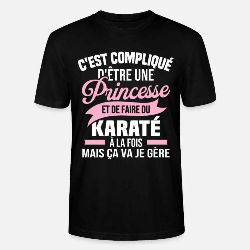 Princesse et karaté - T-shirt bio CRAFTER Stanley Stella Unisexe - noir