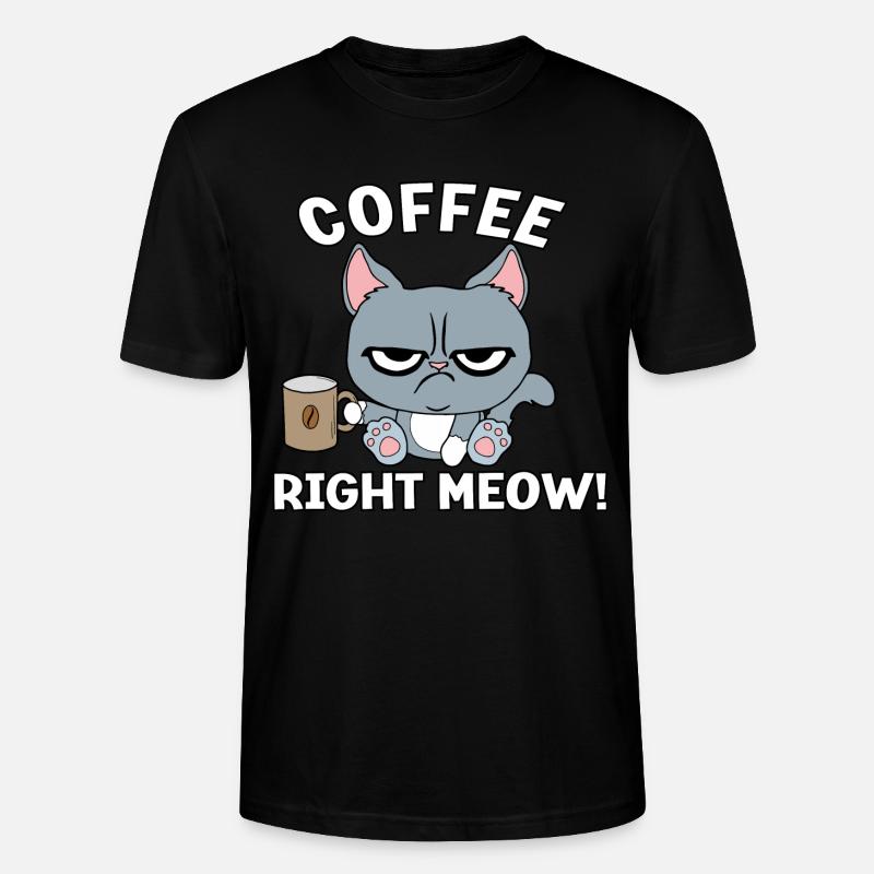 Coffee right meow - Stanley/Stella Unisex Bio-T-Shirt CRAFTER - Schwarz