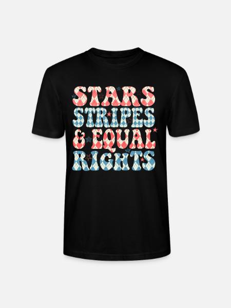 Star stripes and equality - Stanley/Stella CRAFTER Unisex Organic T-Shirt - black