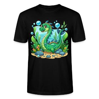 Die kleine Nessie - Stanley/Stella Unisex Bio-T-Shirt CRAFTER - Schwarz - Vorne - Alina (178cm) & Michal (187cm)