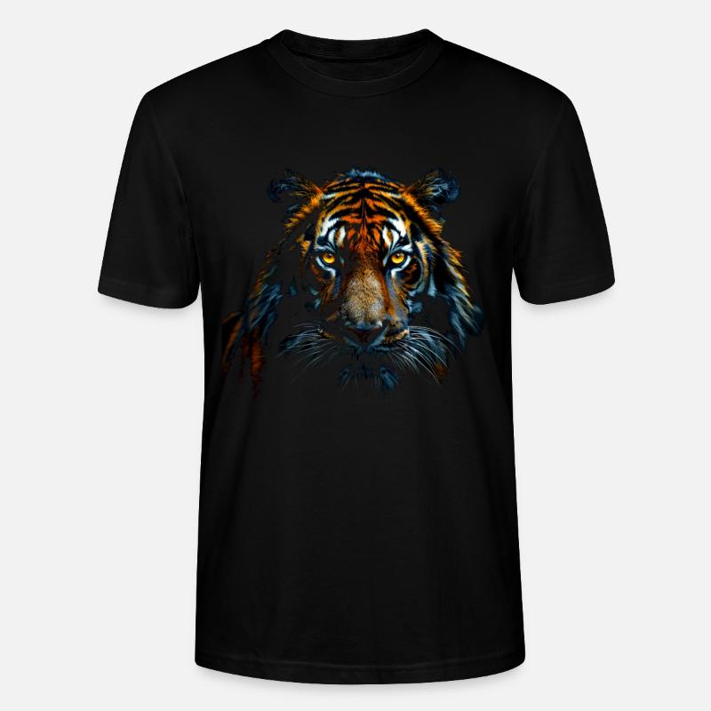 Tiger Face - Stanley/Stella Unisex Bio-T-Shirt CRAFTER - Schwarz