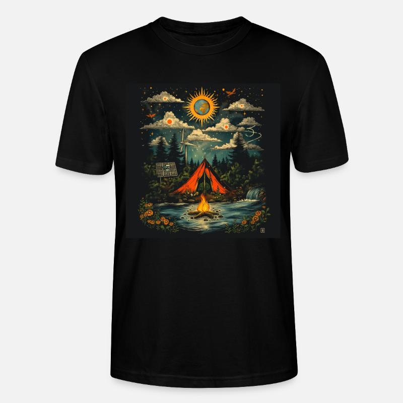 Camping unter den Sternen - Stanley/Stella Unisex Bio-T-Shirt CRAFTER - Schwarz