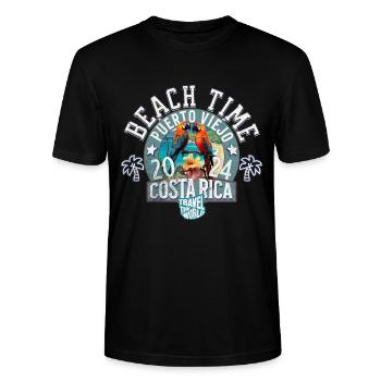 Beach time Costa Rica - Stanley/Stella CRAFTER Unisex Organic T-Shirt - black - Front - Alina (178cm) & Michal (187cm)