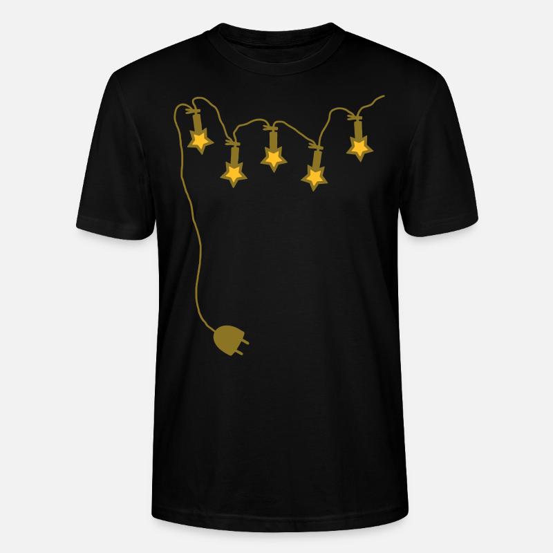 Lichterkette mit Stecker - V2 - Stanley/Stella Unisex Bio-T-Shirt CRAFTER - Schwarz