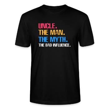 uncle - Stanley/Stella CRAFTER Unisex Organic T-Shirt - black - Front - Alina (178cm) & Michal (187cm)