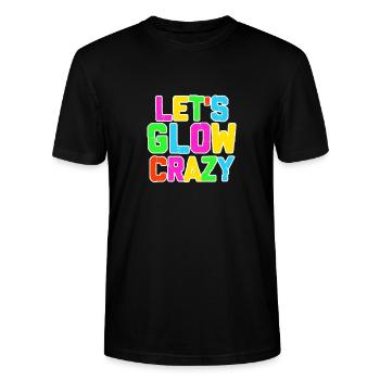 Glow Neon Party Fest Lights Crazy Gift - Stanley/Stella CRAFTER Unisex Organic T-Shirt - black - Front - Alina (178cm) & Michal (187cm)