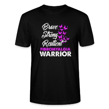 Fibromyalgie Fibromyalgia Krankheit Geschenk - Stanley/Stella Unisex Bio-T-Shirt CRAFTER - Schwarz - Vorne - Alina (178cm) & Michal (187cm)