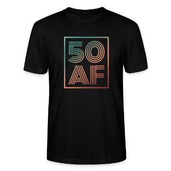 50. Geburtstag - Stanley/Stella Unisex Bio-T-Shirt CRAFTER - Schwarz - Vorne - Alina (178cm) & Michal (187cm)