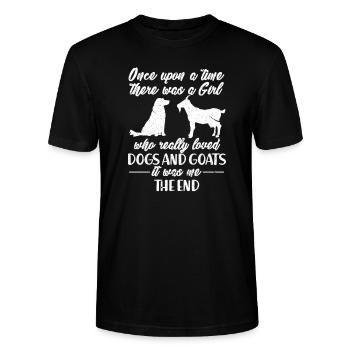 Ziege Ziegen Hund Hunde Bäuerin Geschenk - Stanley/Stella Unisex Bio-T-Shirt CRAFTER - Schwarz - Vorne - Alina (178cm) & Michal (187cm)