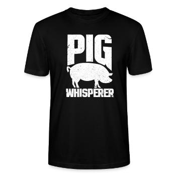 Pig pig pig pig - Stanley/Stella CRAFTER Unisex Organic T-Shirt - black - Front - Alina (178cm) & Michal (187cm)