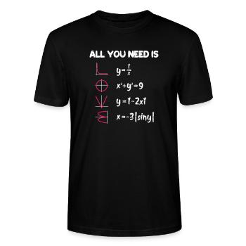 Mathe - Stanley/Stella Unisex Bio-T-Shirt CRAFTER - Schwarz - Vorne - Alina (178cm) & Michal (187cm)