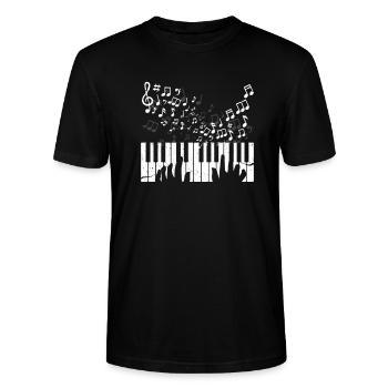 Piano - Stanley/Stella Unisex Bio-T-Shirt CRAFTER - Schwarz - Vorne - Alina (178cm) & Michal (187cm)