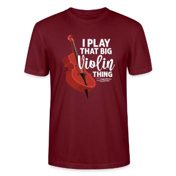 Orchestre de Basse Contrebasse Musicien Bassiste - T-shirt bio CRAFTER Stanley Stella Unisexe - bordeaux - Devant - Alina (178cm) & Michal (187cm)