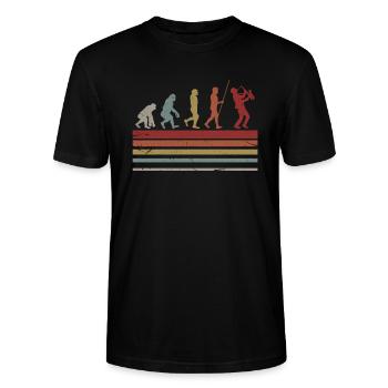 Saxophon Evolution - Stanley/Stella Unisex Bio-T-Shirt CRAFTER - Schwarz - Vorne - Alina (178cm) & Michal (187cm)