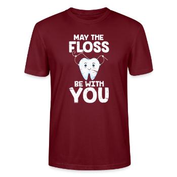 dentiste - T-shirt bio CRAFTER Stanley Stella Unisexe - bordeaux - Devant - Alina (178cm) & Michal (187cm)