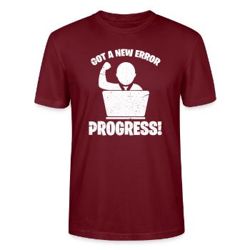 software developer - Stanley/Stella CRAFTER Unisex Organic T-Shirt - burgundy - Front - Alina (178cm) & Michal (187cm)