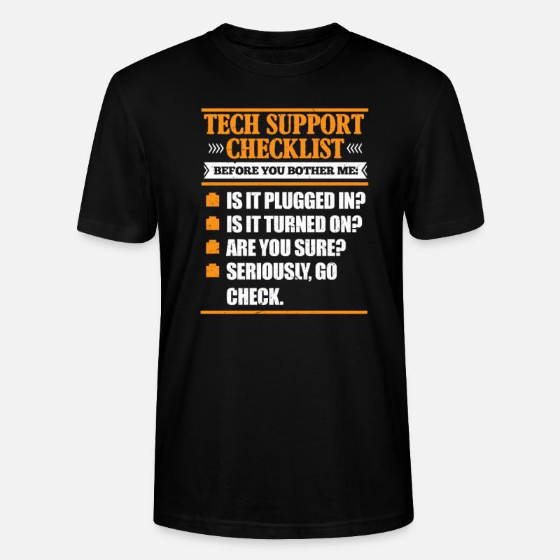 Support technique - T-shirt bio CRAFTER Stanley Stella Unisexe - noir