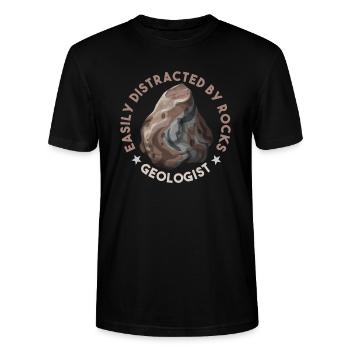geology - Stanley/Stella CRAFTER Unisex Organic T-Shirt - black - Front - Alina (178cm) & Michal (187cm)
