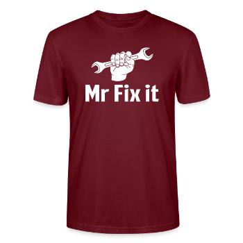 M. le réparer - T-shirt bio CRAFTER Stanley Stella Unisexe - bordeaux - Devant - Alina (178cm) & Michal (187cm)