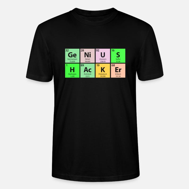 Genius Hacker Periodentisch - Stanley/Stella Unisex Bio-T-Shirt CRAFTER - Schwarz