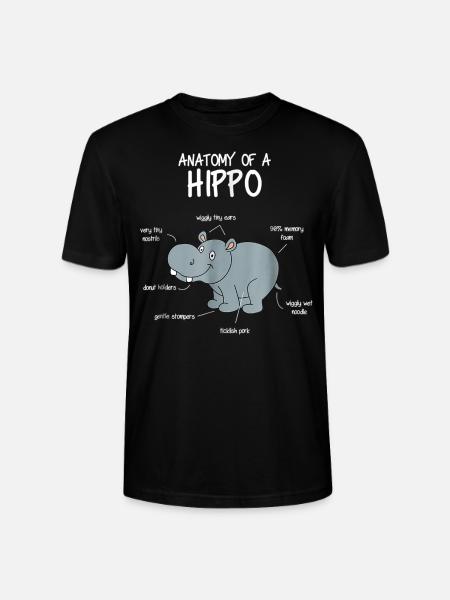 Hippo, Hippo Funny T-shirt Gift - Stanley/Stella CRAFTER Unisex Organic T-Shirt - black