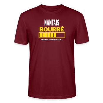 NANTAIS bourré HUMOUR - T-shirt bio CRAFTER Stanley Stella Unisexe - bordeaux - Devant - Alina (178cm) & Michal (187cm)