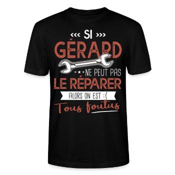 Si Gérard ne peut pas le réparer on est foutus - T-shirt bio CRAFTER Stanley Stella Unisexe - noir - Devant - Alina (178cm) & Michal (187cm)