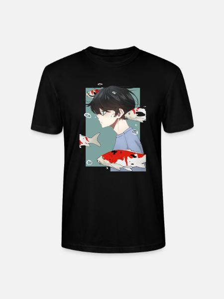 Anime Boy Koi Karpe Æstetisk Anime Merch - Stanley Stella CRAFTER unisex økologisk-T-shirt - sort