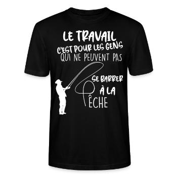 Pêche humour travail - T-shirt bio CRAFTER Stanley Stella Unisexe - noir - Devant - Alina (178cm) & Michal (187cm)
