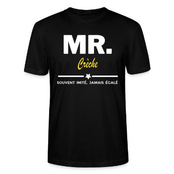 MR. souvent imité, jamais égalé Crèche - T-shirt bio CRAFTER Stanley Stella Unisexe - noir - Devant - Alina (178cm) & Michal (187cm)