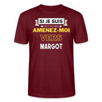 si je suis trop bourré amenez moi vers Margot - T-shirt bio CRAFTER Stanley Stella Unisexe - bordeaux - Devant - Alina (178cm) & Michal (187cm)