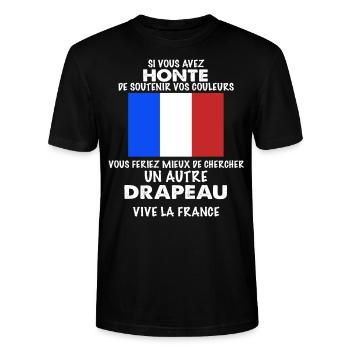 Vive La France - T-shirt bio CRAFTER Stanley Stella Unisexe - noir - Devant - Alina (178cm) & Michal (187cm)