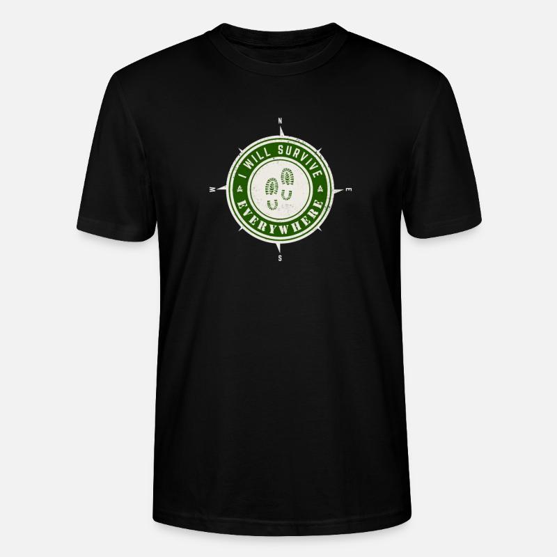 I will survive everywhere - Stanley/Stella CRAFTER Unisex Organic T-Shirt - black