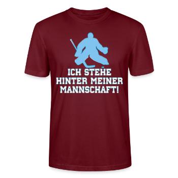 Eishockey Torwart - Stanley/Stella Unisex Bio-T-Shirt CRAFTER - Burgunderrot - Vorne - Alina (178cm) & Michal (187cm)