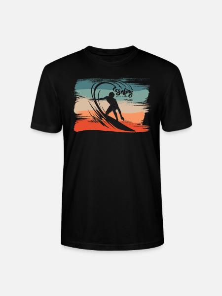 Surfing Beach Surfer Board Surfing - Stanley/Stella CRAFTER Unisex Organic T-Shirt - black