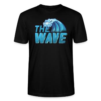The Great Kanagawa Wave Japan - Stanley/Stella CRAFTER Unisex Organic T-Shirt - black - Front - Alina (178cm) & Michal (187cm)
