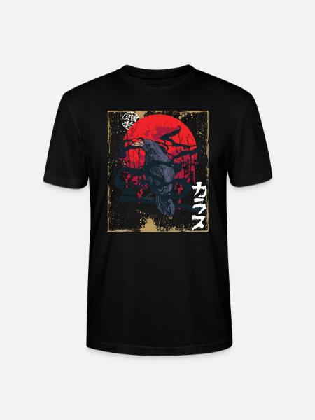 Gothic Skull-Red Moon-Black Crow - Stanley/Stella CRAFTER Unisex Organic T-Shirt - black