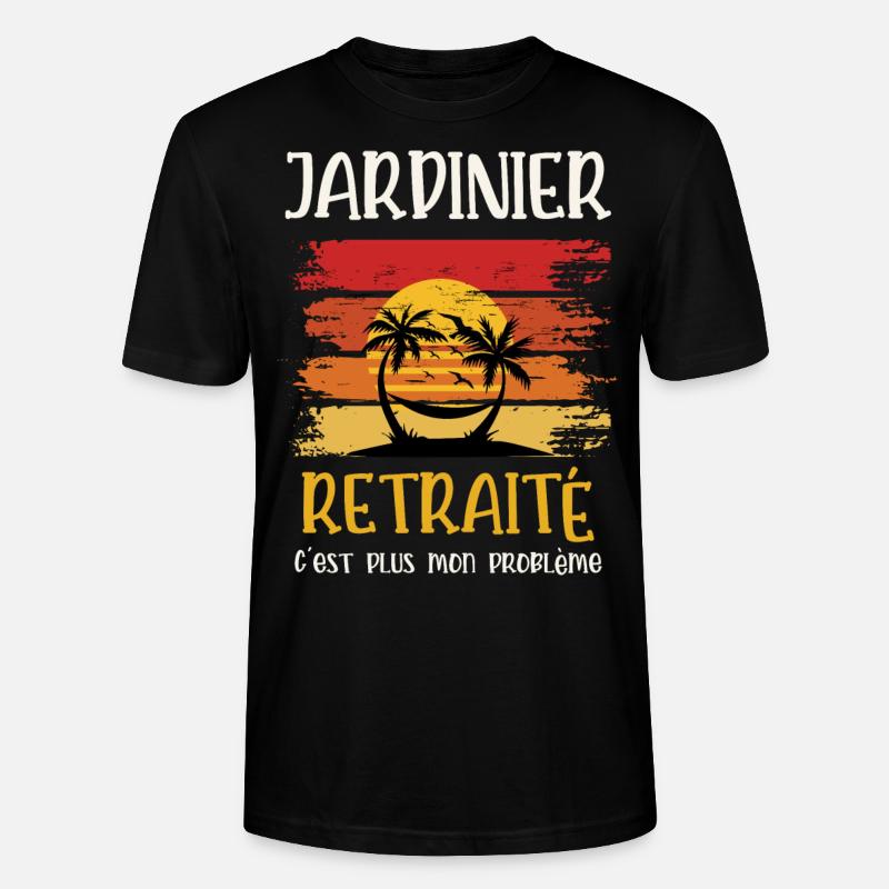 jardinier retraité - T-shirt bio CRAFTER Stanley Stella Unisexe - noir